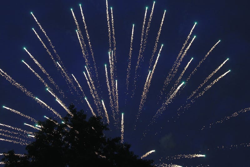 A scenic view of fireworks photographed on July 10, 2011 on Long Island, New York.