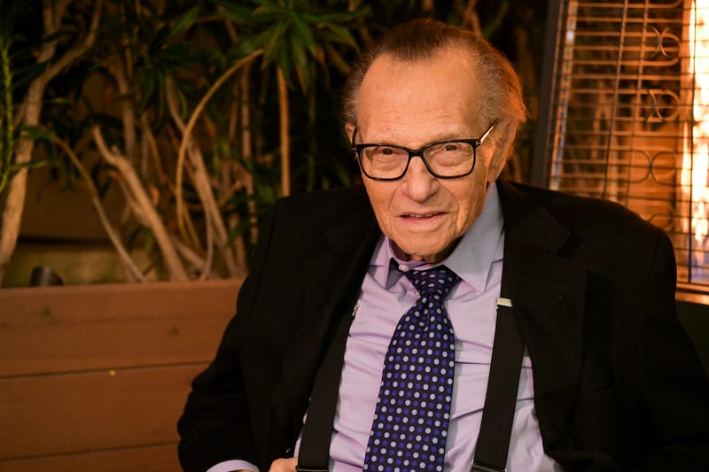 Larry King poses for portrait as the Friars Club and Crescent Hotel honor him for his 86th birthday at Crescent Hotel on November 25, 2019 in Beverly Hills, California.