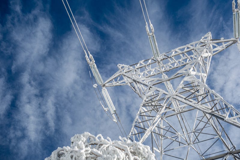 Power wires in cold.