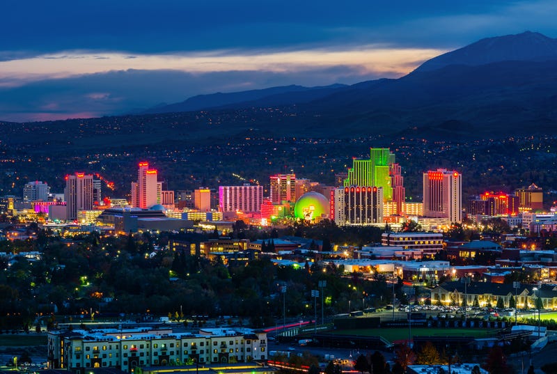 Reno, Nevada skyline at night