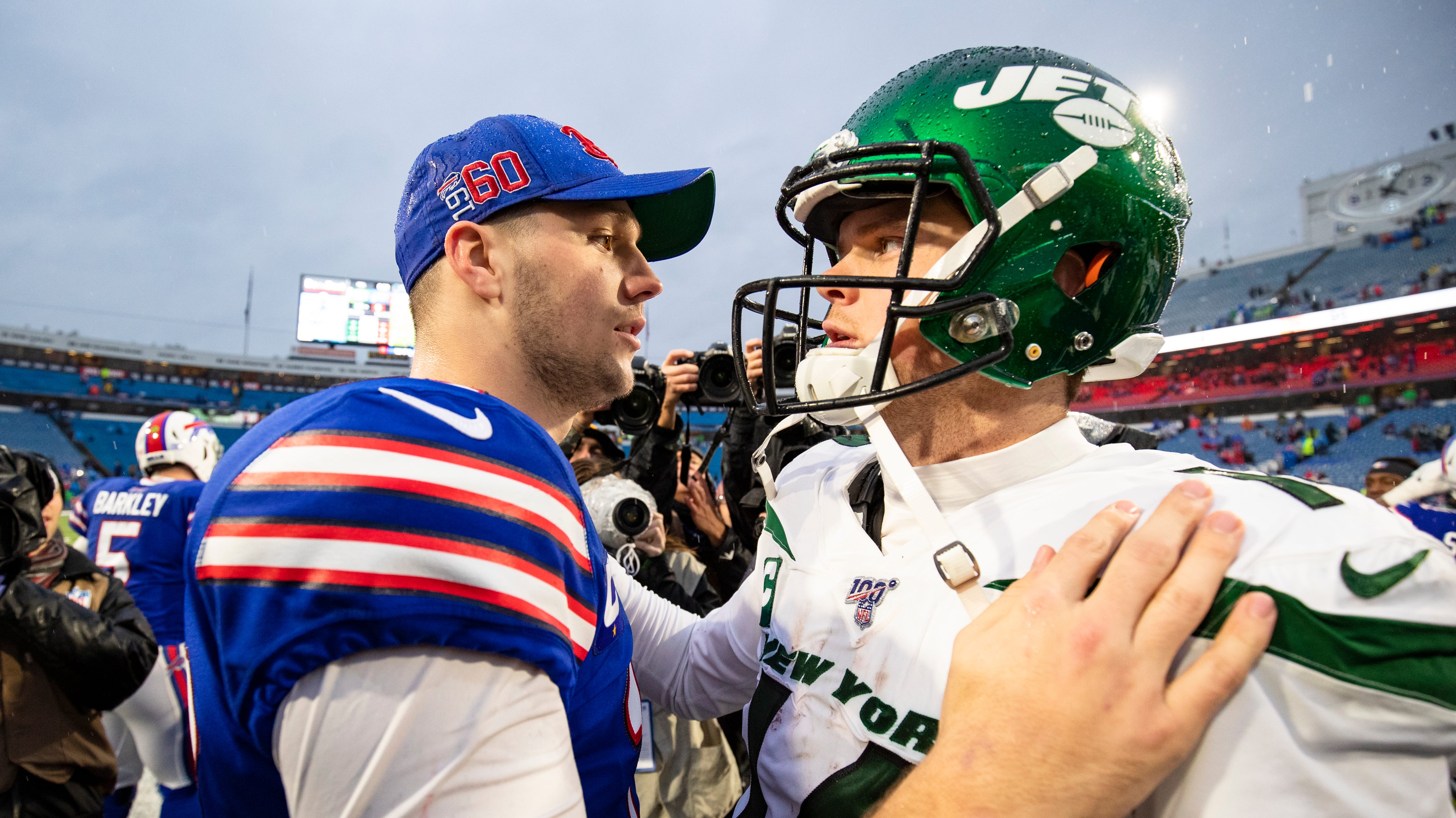 Josh Allen and Sam Darnold spotted following Tiger Woods at Masters Tournament