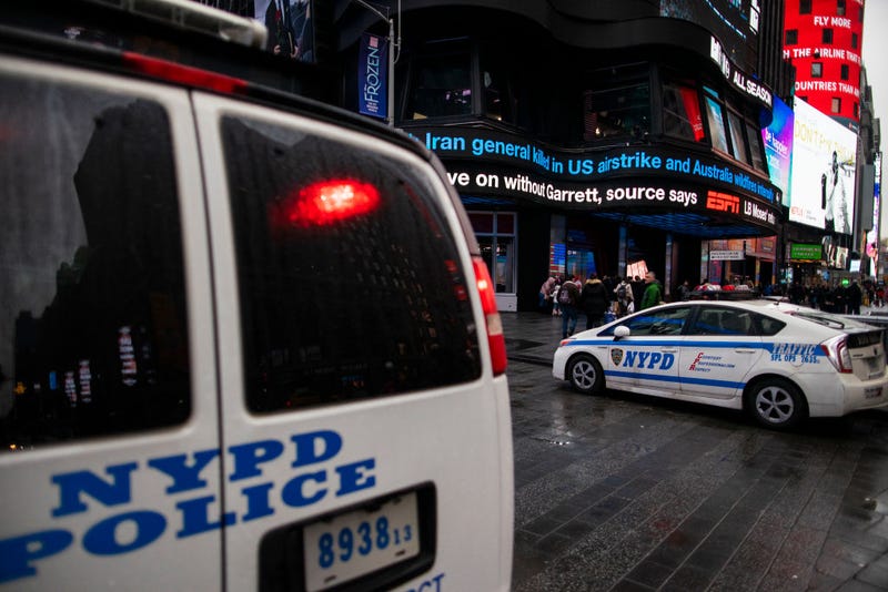 NYPD vehicles in times square