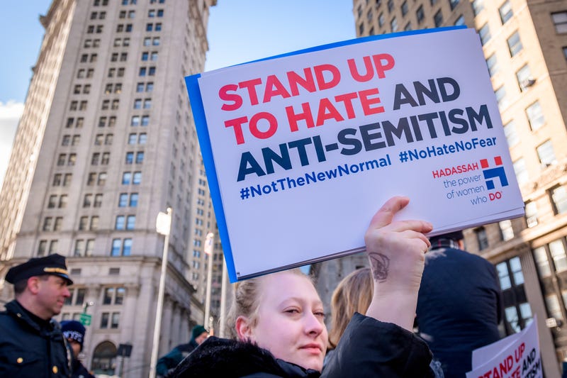 A participant holds a sign at the No Hate. No Fear. solidarity march on Jan. 5, 2020, joining thousands of other New Yorkers rallying against anti-semitism.