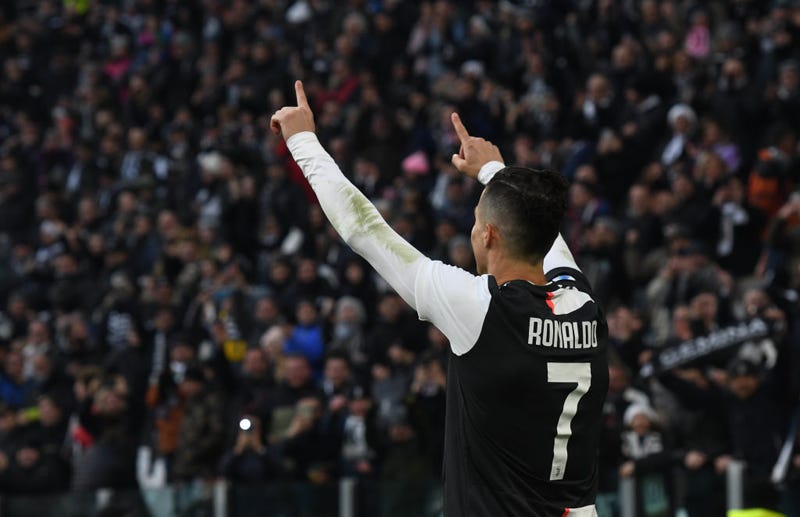 Cristiano Ronaldo of Juventus celebrates goal during the Serie A match between Juventus and Cagliari Calcio at Allianz Stadium on January 6, 2020 in Turin, Italy.