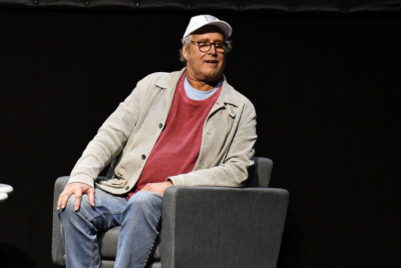 Chevy Chase speaks during a Q&A session following a special screening of "National Lampoon's Christmas Vacation" at Microsoft Theater on December 05, 2019 in Los Angeles, California