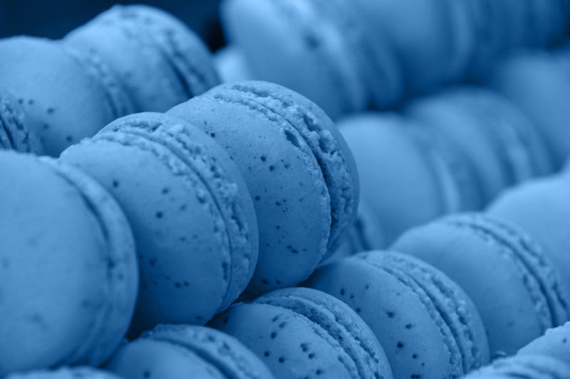 Blue macarons