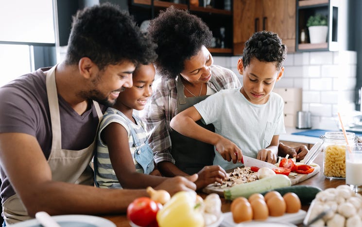 Family Preparing Dinner