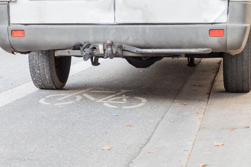 Car in bike lane