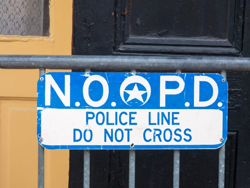 "Police Line do not cross" barricade 