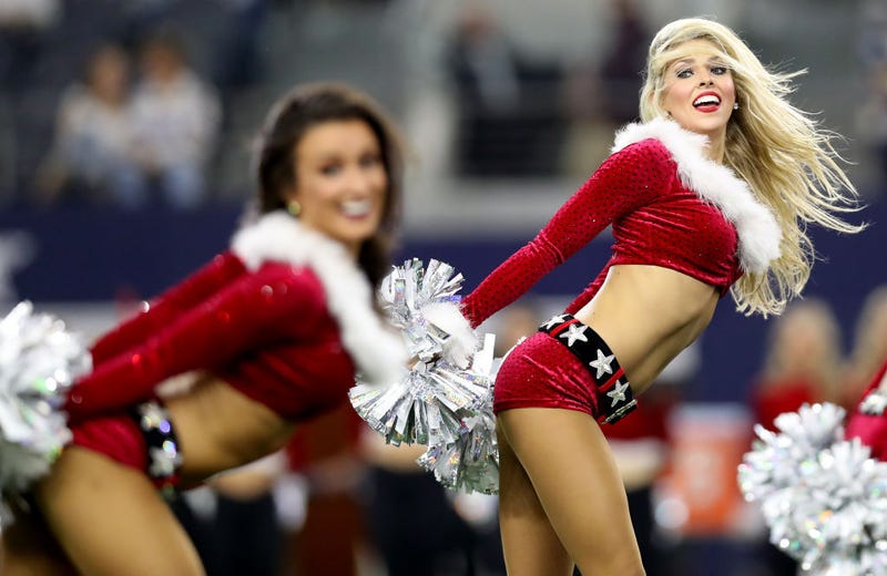 The Dallas Cowboys Cheerleaders perform as the Dallas Cowboys take on the Los Angeles Rams at AT&T Stadium on December 15, 2019 in Arlington, Texas.