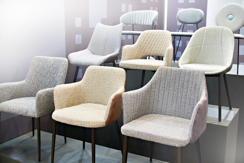 Chairs on display at a furniture store