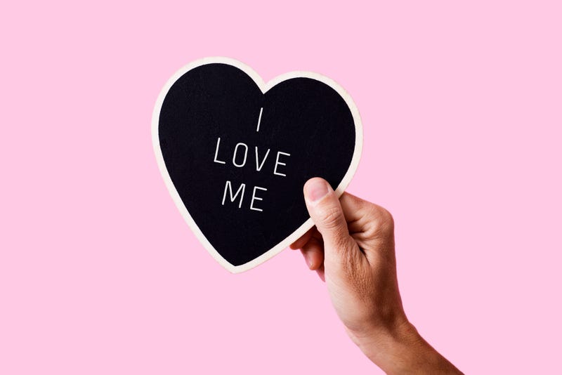 A heart that says "I love me." 