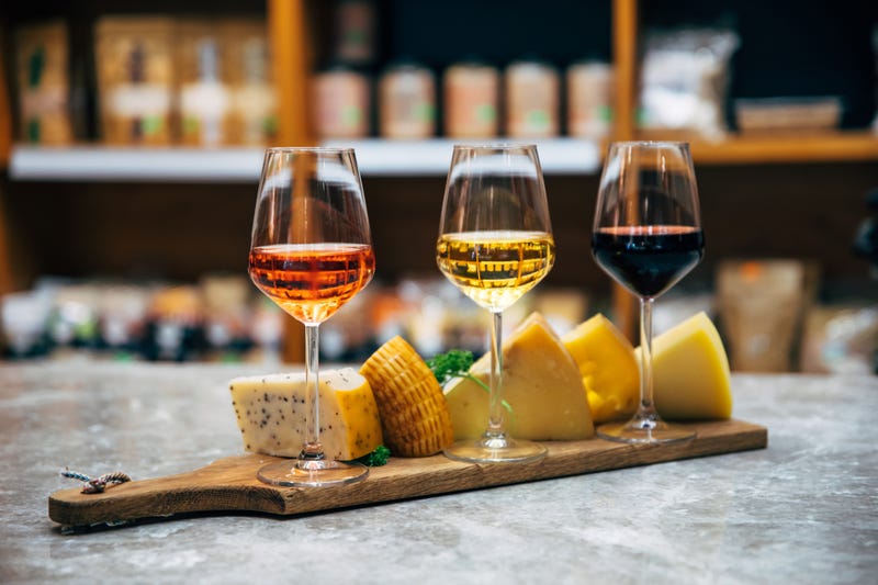 Wine and cheese board