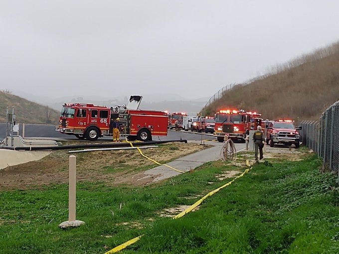 Kobe Bryant helicopter crash scene