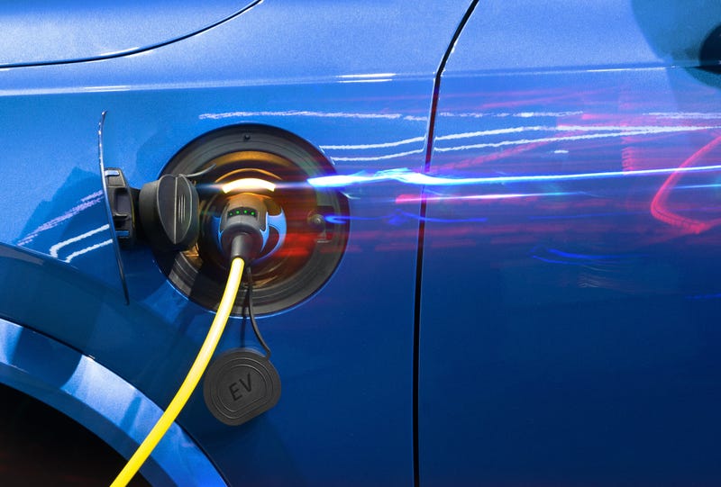 EV car being charged