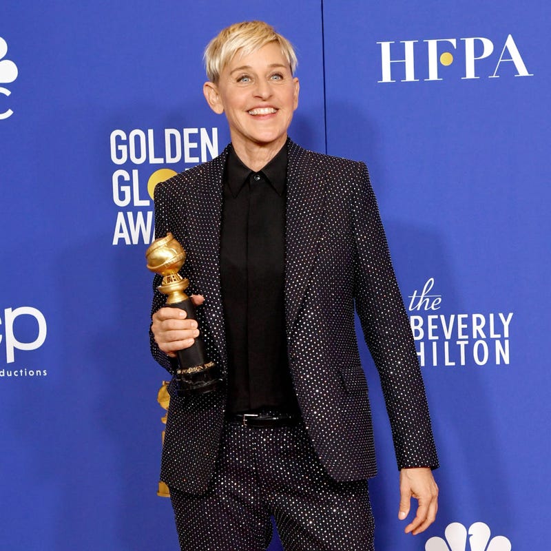 Ellen DeGeneres, winner of the Carol Burnett Award, poses in the press room during the 77th Annual Golden Globe Awards at The Beverly Hilton Hotel on January 05, 2020 in Beverly Hills, California.