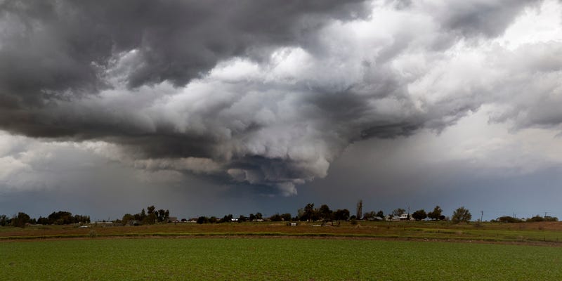 Storm clouds forming a tornado