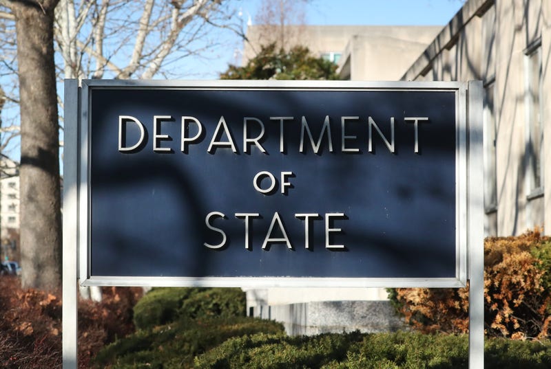 The U.S. Department of State sign outside its Washington, D.C. headquarters.