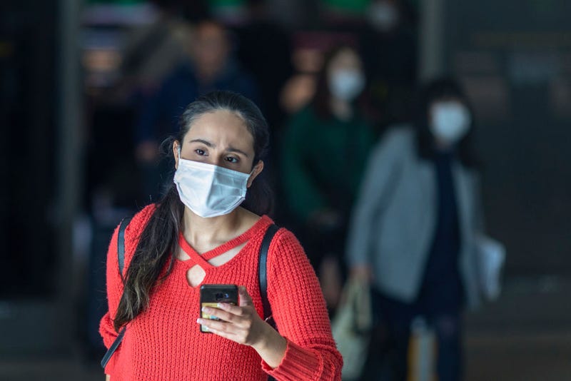Travelers arrive to LAX Tom Bradley International Terminal wearing medical masks for protection against the novel coronavirus outbreak on February 2, 2020 in Los Angeles, California.