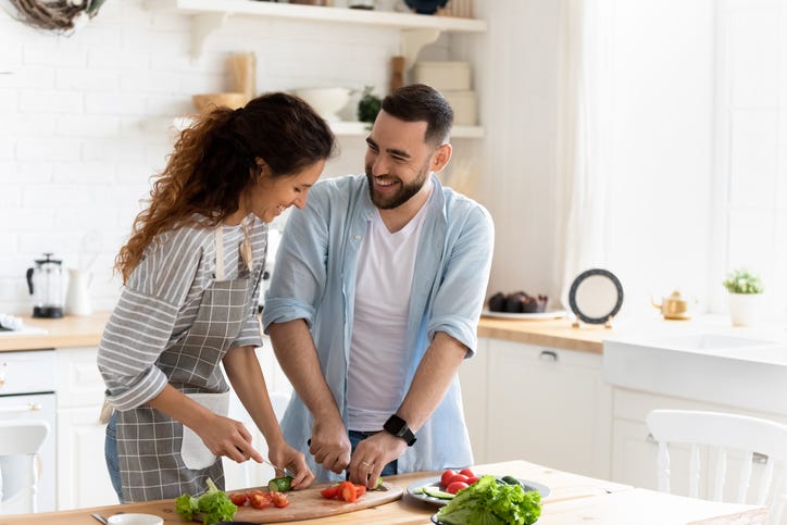 Couple Cooking Together