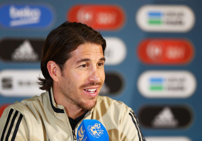 Sergio Ramos of Real Madrid speaks to media during a press conference ahead of the Supercopa de Espana Final at Ittihad Club on January 11, 2020 in Jeddah, Saudi Arabia.