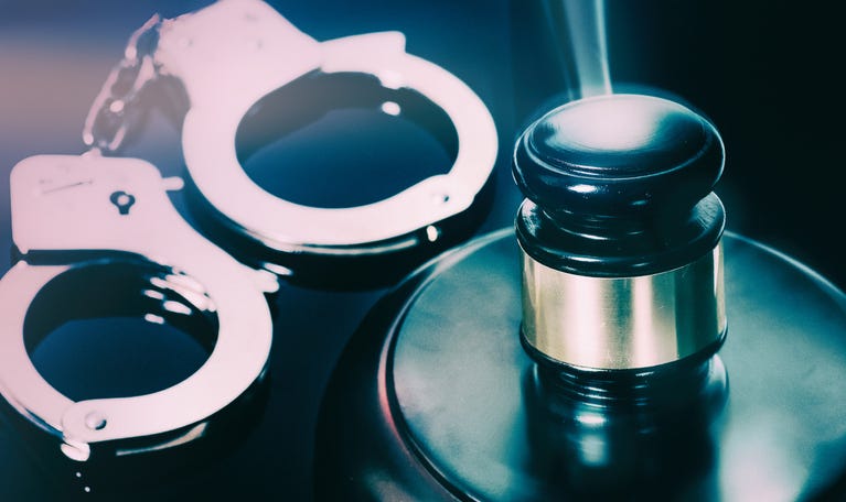 gavel and handcuffs
