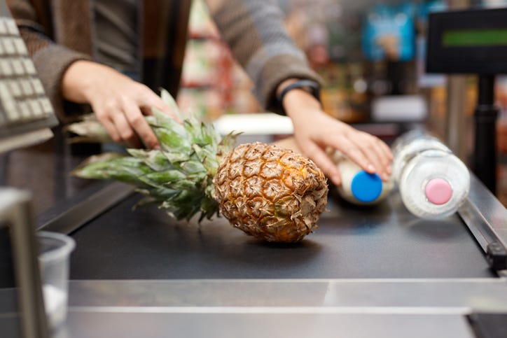 Groceries check out