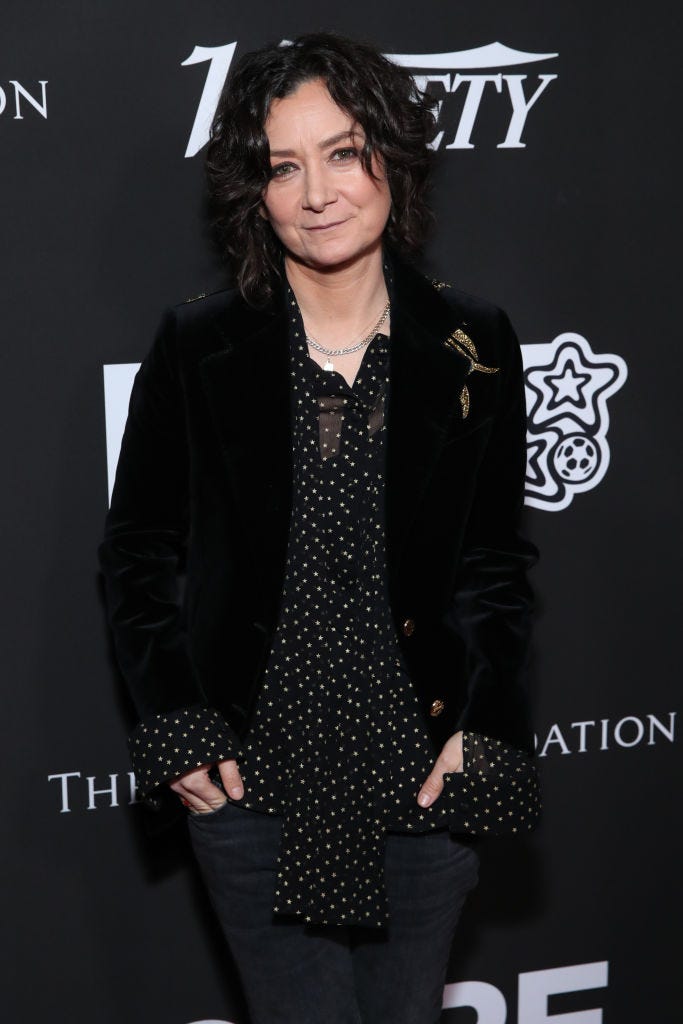 Sara Gilbert attends the 10th Anniversary Gala Benefiting CORE hosted by Sean Penn, Bryan Lourd And Vivi Nevo at Wiltern Theatre on January 15, 2020 in Los Angeles, California.