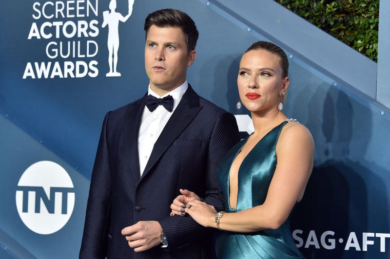 Colin Jost and Scarlett Johansson