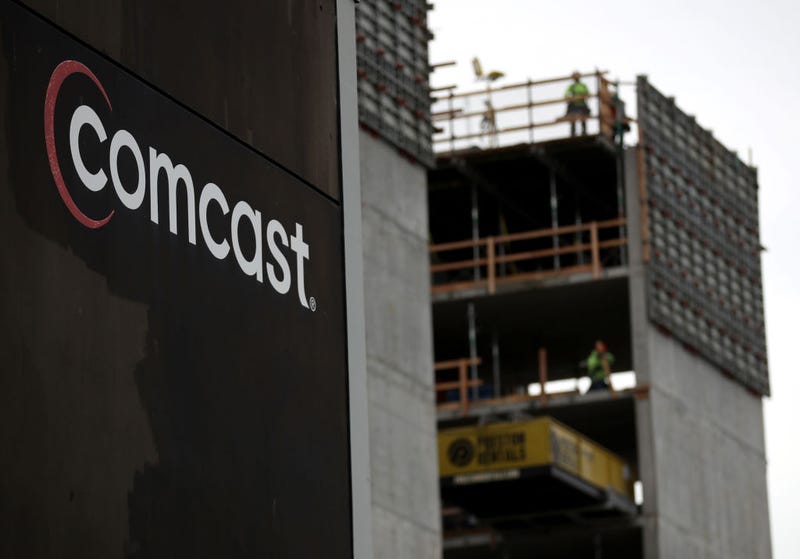 The Comcast logo is displayed on the exterior of a Comcast office on January 23, 2020 in San Francisco, California.