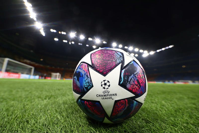 The ball of the match before the UEFA Champions League round of 16 first leg match between Atalanta and Valencia CF at San Siro Stadium on February 19, 2020 in Milan, Italy.