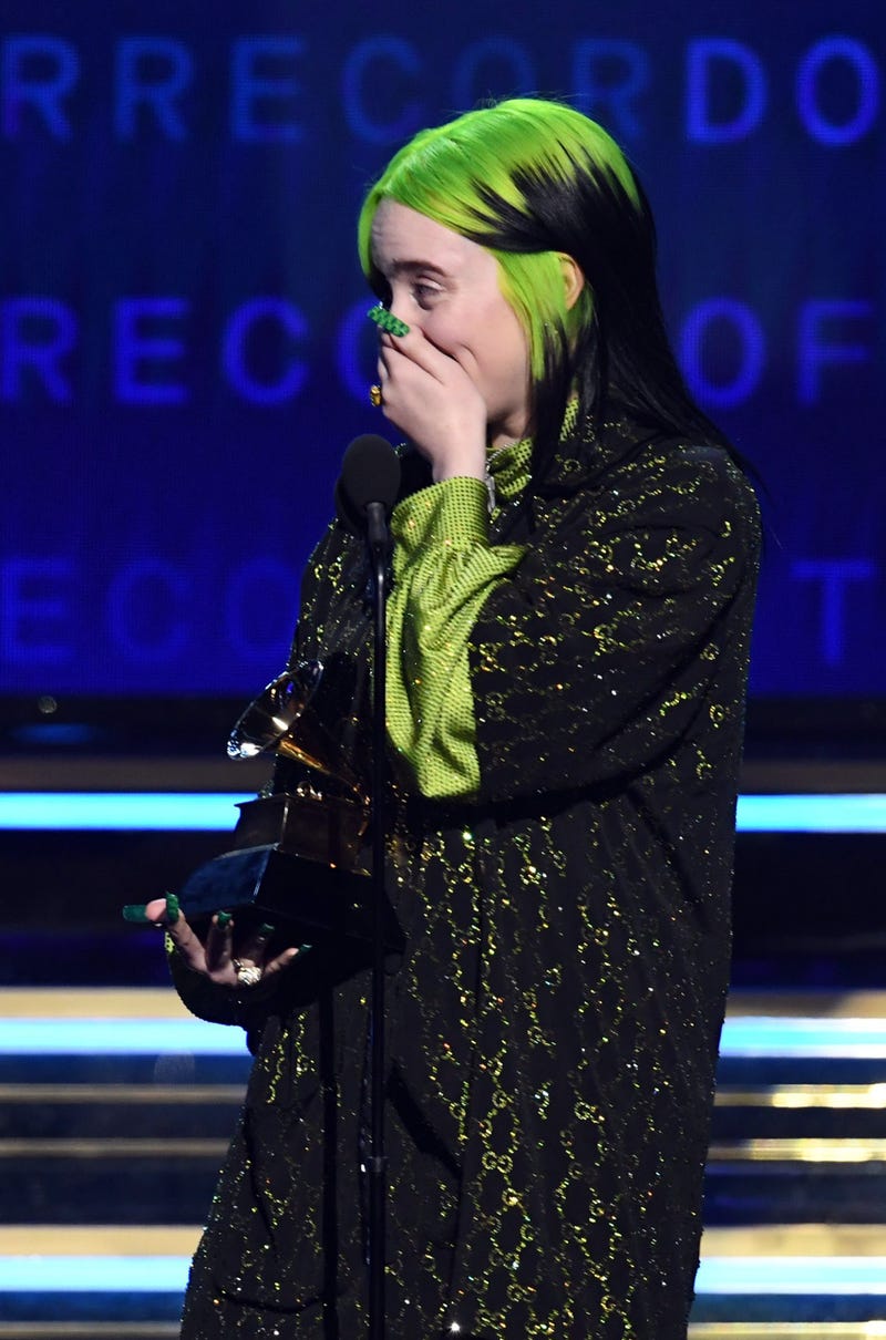 Billie Eilish accepts the Record of the Year award for 'Bad Guy' onstage during the 62nd Annual GRAMMY Awards 