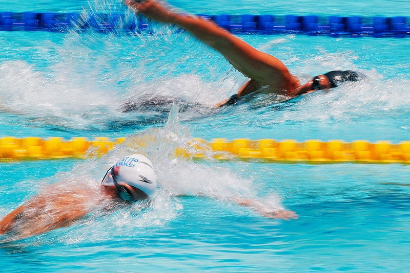 Camryne Morris (bottom) and Emily Brunemann (top) compete the prelims of the women's 800 meter free during the ConocoPhillips USA Swimming National Championships at Stanford University’s Avery Aquatic Center on August 5, 2011 in Palo Alto, California.