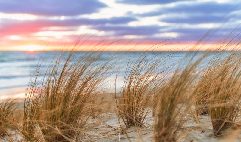Sunrise on the sand beach