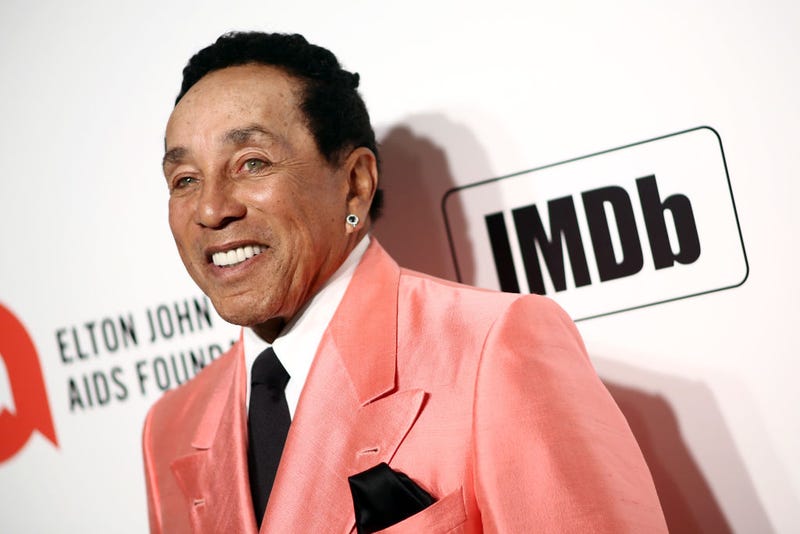 Smokey Robinson walks the red carpet at the Elton John AIDS Foundation Academy Awards Viewing Party on February 09, 2020 in Los Angeles, California. 