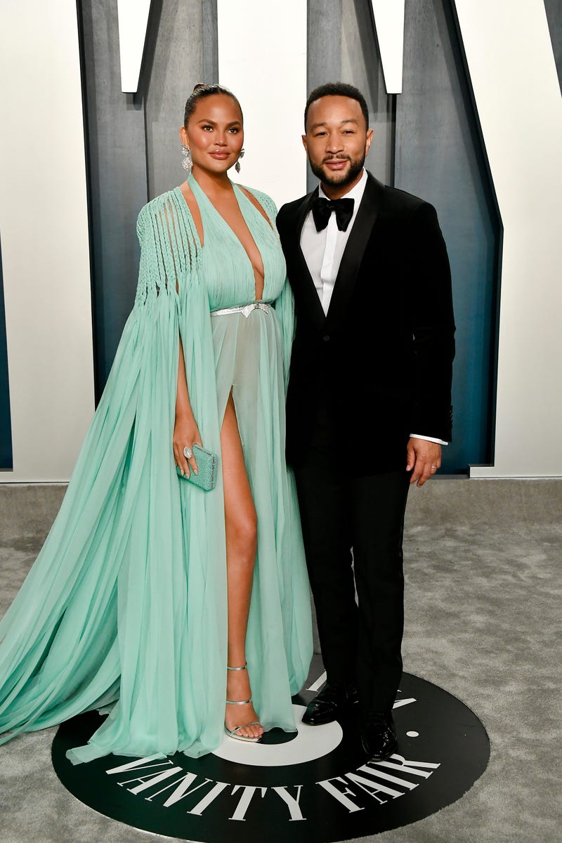 chrissy teigen and john legend at 2020 vanity fair oscars after party