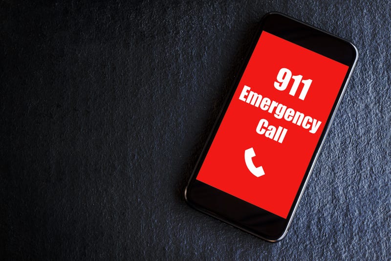 911 dialed on smartphone screen
