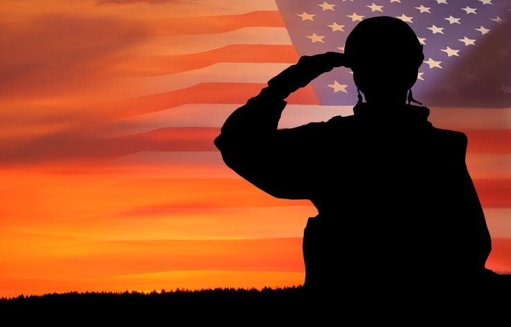 saluting a veteran