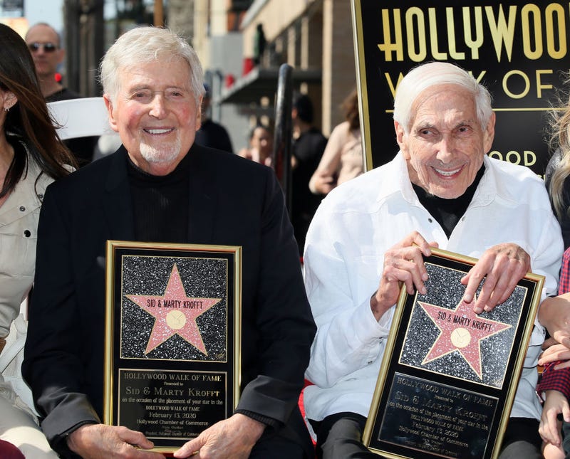 Sid Krofft (L) and Marty Krofft attend being honored with a Star on the Hollywood Walk of Fame on February 13, 2020 in Hollywood, California. 
