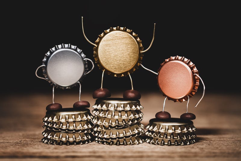 Beer cap podium