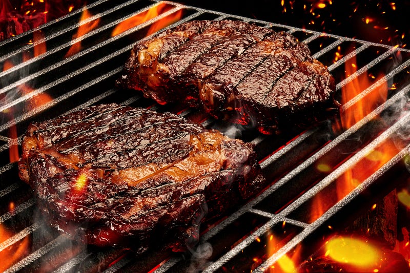 Steak on gril