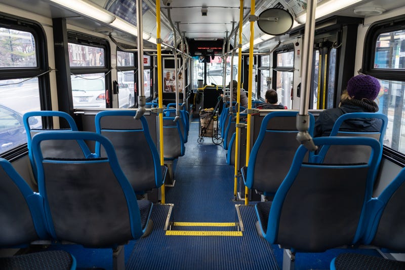Empty Chicago Transit Authority (CTA) bus