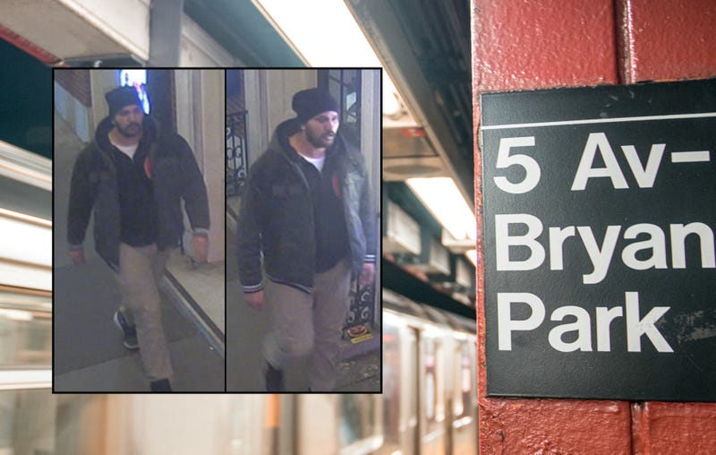 Police are searching for a man who groped, punched and robbed a woman at the Bryant Park subway station on Dec. 28, 2022