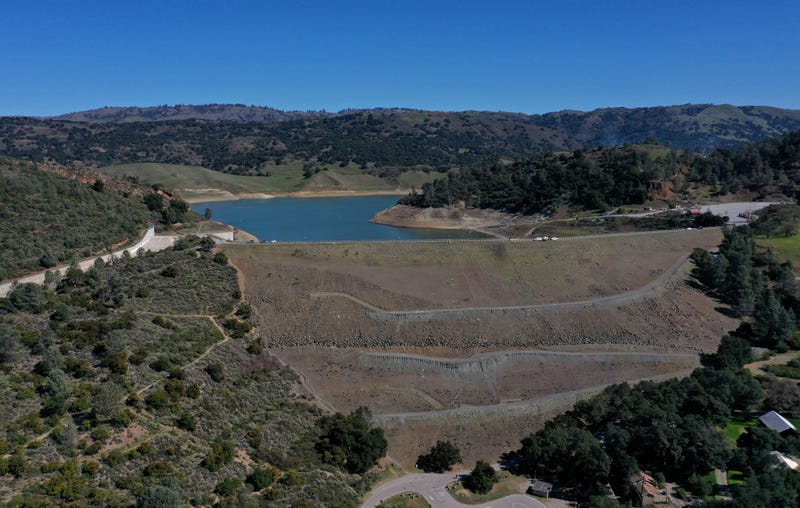 A view of the dam at Anderson Reservoir on February 25, 2020 in Morgan Hill, California. 