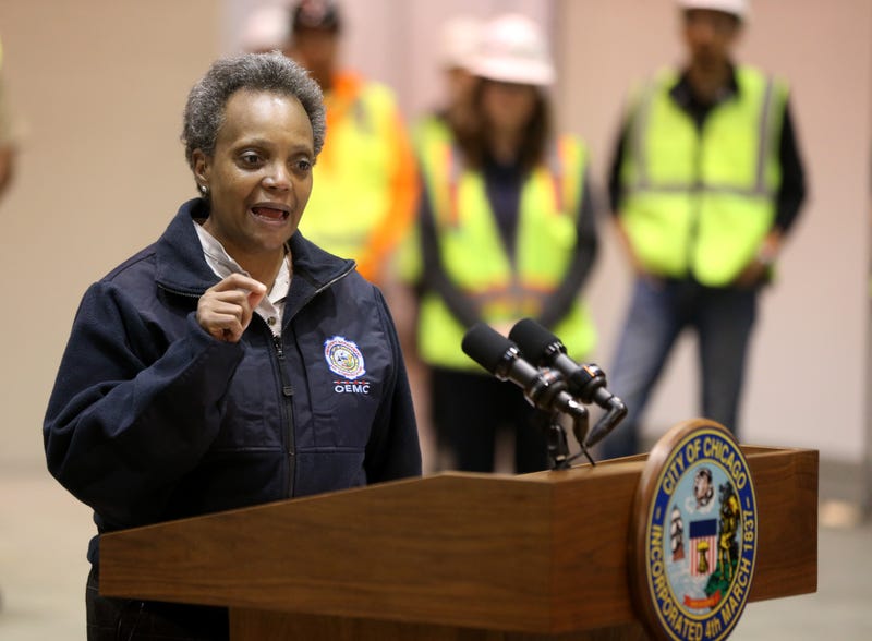 Mayor Lightfoot at COVID-19 alternate site at McCormick Place on Friday, April 3, 2020 in Chicago, Illinois.