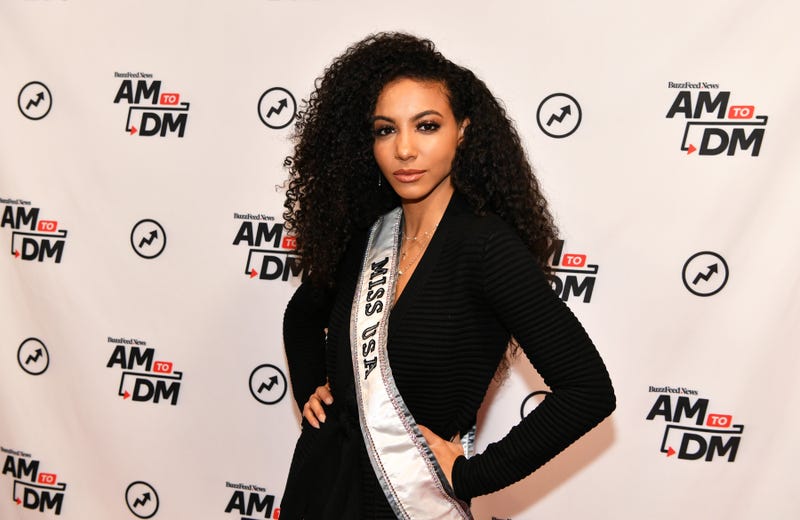 Miss USA 2019 Cheslie Kryst visits BuzzFeed's "AM To DM" on February 28, 2020 in New York City.