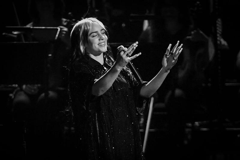 Billie Eilish performs during The BRIT Awards 2020 at The O2 Arena