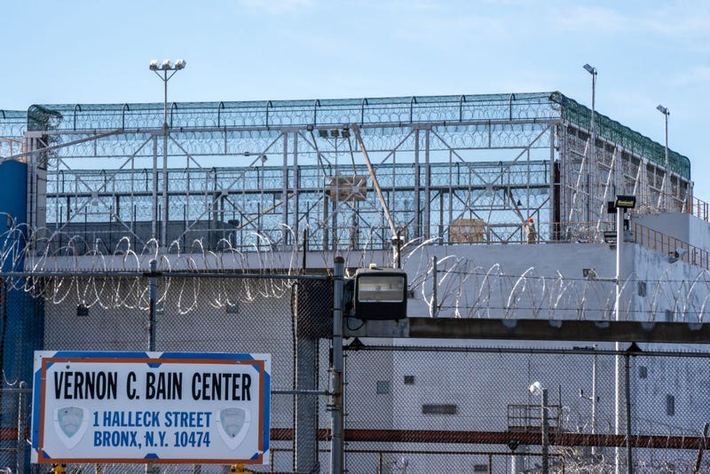 The Vernon C. Bain Correctional Detention Center barge is seen on April 14, 2020 in New York City.
