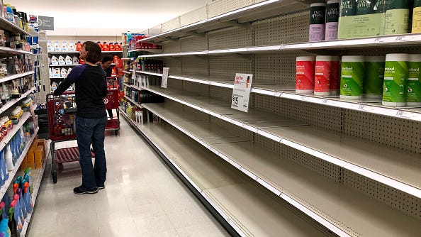 Walmart and Amazon Are Nearly Sold Out of All Toilet Paper Amid Coronavirus Hoarding