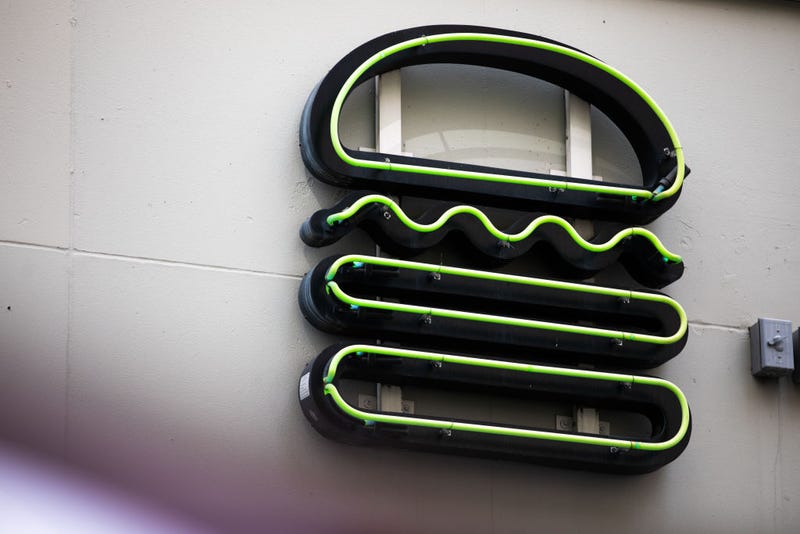 A Shake Shack restaurant logo is seen on April 20, 2020 in New York City.